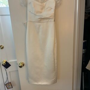 Amsale White Strapless Dress Never Worn!